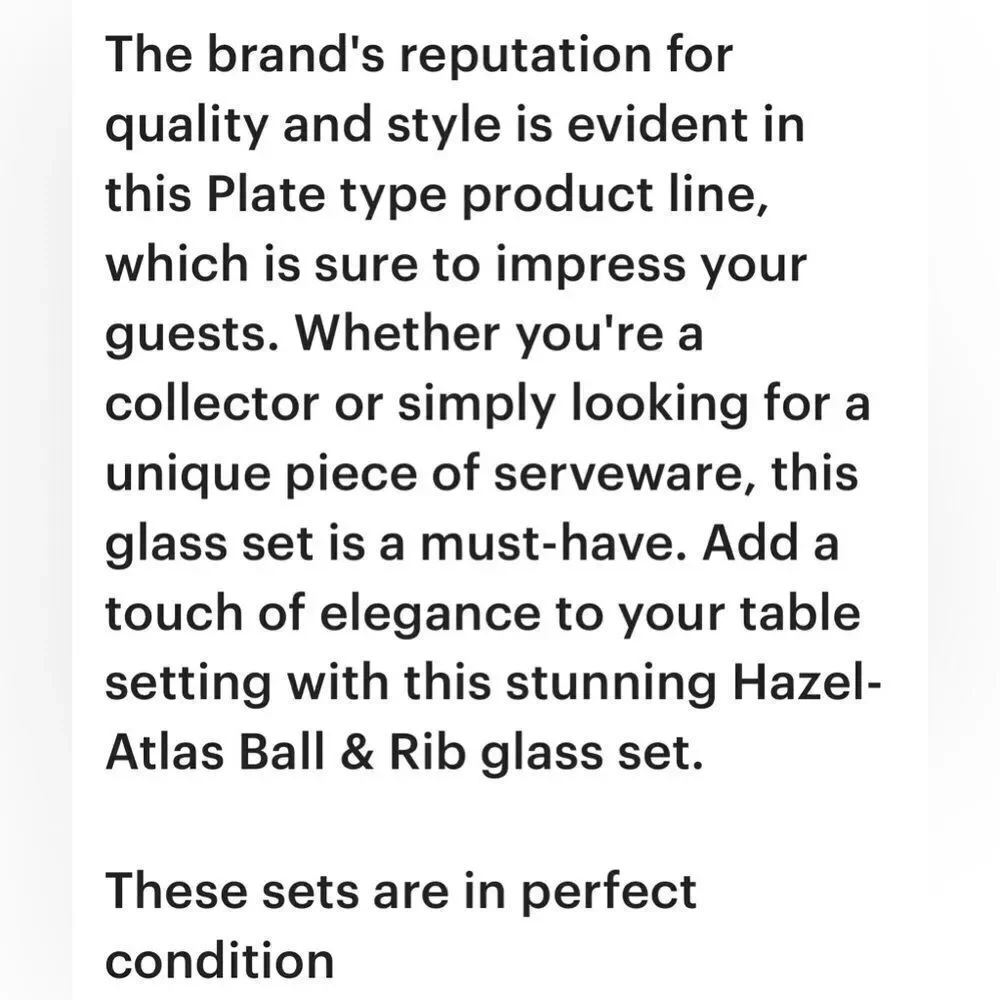 Hazel Atlas Ball & Rib Elegant Clear Glass Smoke Snack & Sip Tray 6 Oz Cup Set